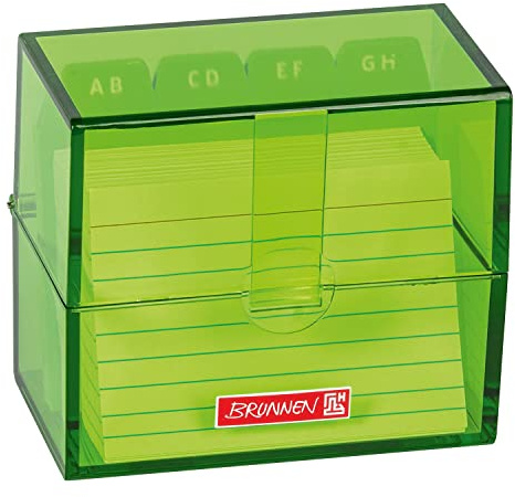 PARTY DISCOUNT NEU BRUNNEN Karteikasten/Karteikartenbox DIN A8, mit Karteikarten, Kiwi