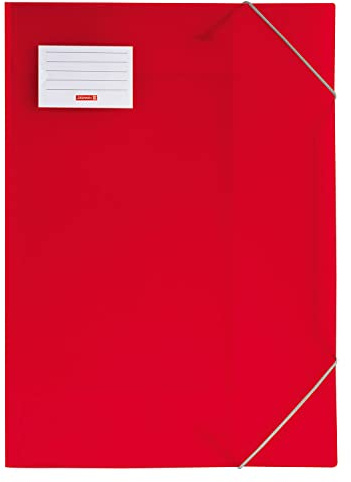 NEU BRUNNEN Sammelmappe FACT!pp DIN A3 aus Kunststoff, rot, mit Gummizug