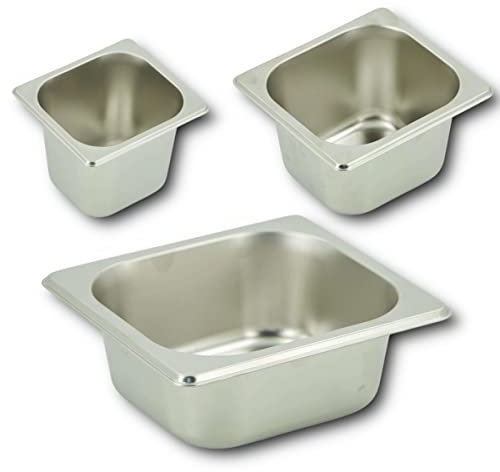 HOOZ Contenitore GN in acciaio inox 1/6, altezza 100 mm, contenitore termico per alimenti, contenitore gastronorm, per alimenti, scolapiatti o come inserto per cottura, resistente al calore