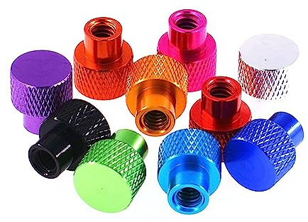 5 Stück M3 M4 M5 M6 M8 M10 Sacklochmuttern handfest anziehen Muttern aus eloxiertem Aluminium Rändelmutter mit hoher Stufe, Königsblau, M3