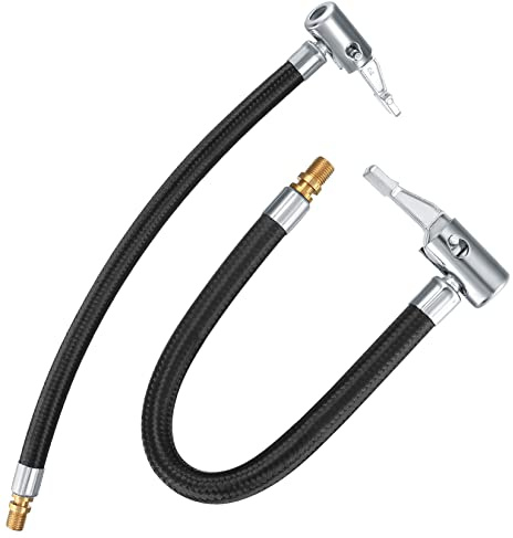 WangLaoWu Reifenfüller Schlauchadapter, 2 STK 35cm Inflator Pumpe Schlauch Luftschlauch Adapter Ventilverlängerung für Autoventil Pumpe, Luftkompressor, Autoreifen, Luftpumpe, Fahrradventil