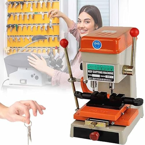 DDZJTPP Vertical Key Cutting Machine, Locksmith Equipment Universal Key Copy Tool Duplicating Cutting Machine For Door and Car Lock Key, Built-in Light Bulb