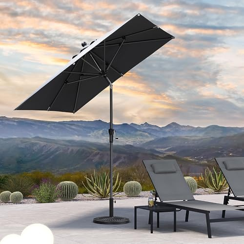PURPLE LEAF Parasol Balcon 250 x 250 cm Carré Gris clair Mât en Aluminium | Toile polyester 200 g/m², 8 Baleines robustes, Résistant aux intempéries, Inclinable, Montage simple, Hydrofuge, Terrasse