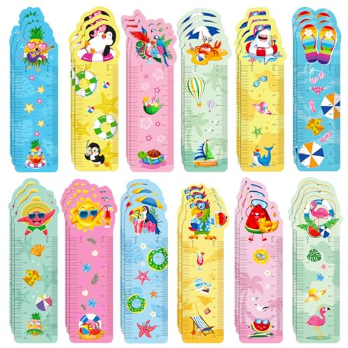 MWOOT 36 Stück Hawaii Lesezeichen Papier Bookmarks,Doppelseitige Paper Book Marks Seitenmarker mit Sommer Thema,Niedliche Lesezeichen für Schulbürobedarf Leseliebhaber Geschenke(12 Stile,15x4cm)