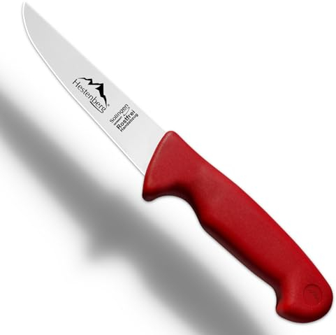 HESTENBERG Solingen Germany Stechmesser in Rot, geeignet als Metzgermesser, Schlachtmesser & Fleischmesser (5)