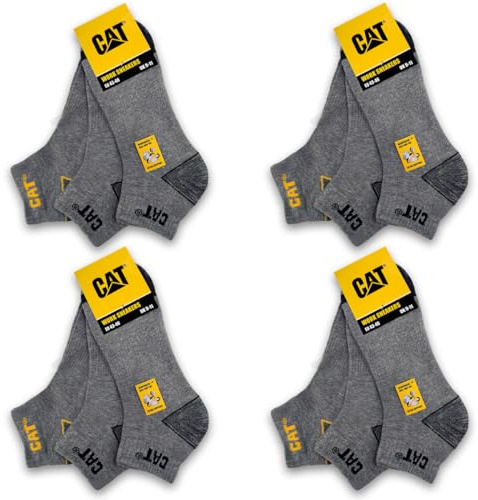 Caterpillar CAT WORK NEAKERS 12 par arbetsskor, arbetsstrumpor, strumpor, strumpor, strumpor, urval av storlekar 39-50, 12 par grå melange, 43-45 EU