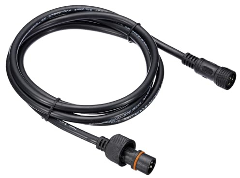 PATIKIL 6,56 ft 3-poliges Verlängerungskabel, 18AWG wasserdichter IP67-Stecker mit männlichem und weiblichem Ende für LED-Streifen, schwarz
