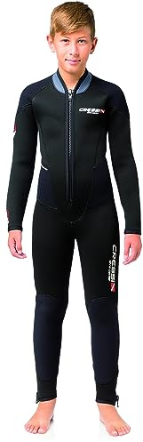 CRESSI Endurance Kids Monopiece Wetsuit 3mm L (age 14/16) - Junior One Piece Wetsuit without Hood, Sternal Zip, 3mm Neoprene Black, L (age 14/16)