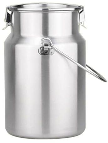 Lattina da 3 litri in acciaio inox con coperchio sigillato e secchio per il trasporto del latte con manico singolo, per vino, latte secco, tanica barile tote brocca classe energetica A