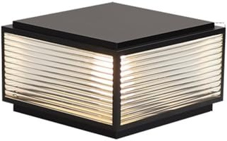 LYOUAE Standleuchte Aussen Pollerleuchte Außenleuchten mit Fester Verdrahtung, Schwarze Säulenkappen, Außenleuchten Aluminiumguss-Pfostenleuchten, Rasenpollerleuchten(50CM/19.6IN)