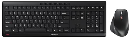 CHERRY Stream Desktop Comfort | Set tastiera e mouse wireless | Ergonomico e silenzioso