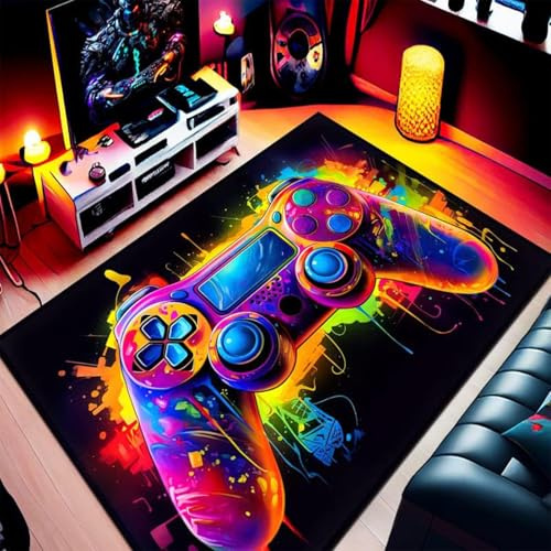 Funvalley Surperfect Gaming-Teppich für Jungen-Schlafzimmer, 3D-gedruckter Gamepad, Spielbereich, waschbar, rutschfest, Wohnzimmer- und Spielzimmerdekoration