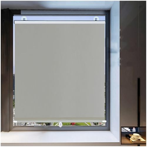 Saugnapf-rollos Ohne Bohren, Verdunkelungsrollos Für Fenster, Verdunkelungsvorhänge 30-80cm Breit, Dachfenster Rollos, Einziehbare/tragbare Sonnenschutzrollos Jalousien,grey-60x100cm/24*39in