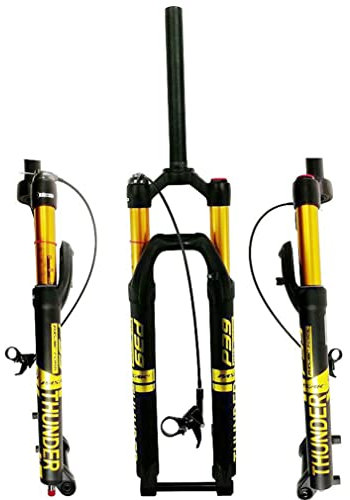 Federgabel für Mountainbikes, 26 Zoll, 27 Zoll, 29 Zoll, 120 mm, 15 mm Durchgangsachse, 15 mm Scheibenbremse, Luftdämpfer, ultraleicht, Vorderradgabel mit Einstellung