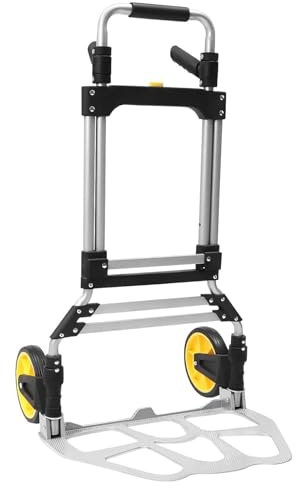 Carrello Pieghevole in Alluminio per impieghi gravosi, rimorchio per la Spesa, Manico telescopico Regolabile, Facile da trasportare, capacità di 160 libbre, Compatto e Portatile