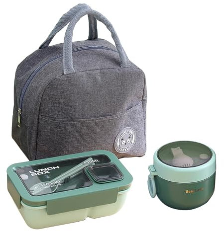 ApollOptimum 1500ML Lunch Box Set,Lunch Box with Cutlery,Insulated Lunch Bags for Women,Leakproof Hot Food Containers for Work and School,PP Material,Dishwasher & Microwave Safe
