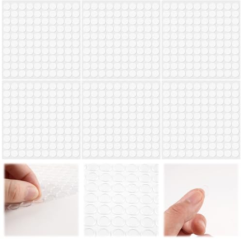 600 Stück Kleine Doppelseitige Klebepunkte Transparente Runde für Basteln | 10mm Starke Foto Klebepads Abnehmbar und Rückstandsfrei, Wasserdichte und Vielseitig, 1mm Dick