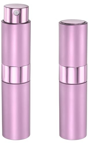 sourcing map 2Pcs Perfume Spray Bottle, 8ml/0.27oz Travel Atomizer Mini Sample Bottle Small Empty Refillable Dispenser Portable Sprayer Fine Mist for Travel Holiday Outgoing Business, Pink