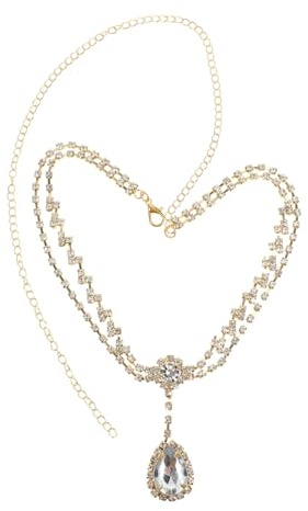 LOLIPPYY Tocado de Novia Elegante de Vidrio Dorado Diseño Antiguo para Boda, Accesorio Cabello Femenino y Decoración Especial