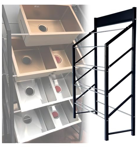 Scaffale regolabile per lavello da cucina, design a 360° per un uso efficiente dello spazio in uso commerciale e domestico