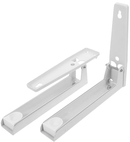 OFFSCH 2 Piezas Soporte de Pared para Microondas Plegable y Estante Extensible de Acero para Cocina Marco Resistente y Ahorro de Espacio de Unidades