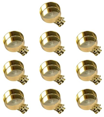 Almencla 10 Stück Metallclips Weihnachtsbaum Kerzenhalter Clips Kerzenständer Eisen Ornament Haken für Festliche Dekoration für Weihnachten Neujahr Geburtstags, Gold