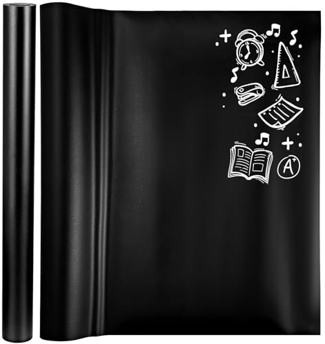 Zerodeko 2 pièces Autocollants Tableau Noir PVC Adhésifs Amovibles Film Ardoise Réutilisable pour Bureau Cuisine École