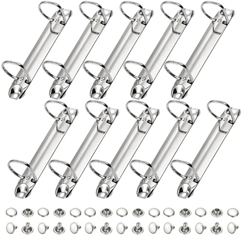 10 Stück 2 Ring Binder Mechanismus, 123 mm Ringbuchmechanik D-Förmige Buch Binden Selber 2 Ring Metallclip Buchbinden Lose Blatt Buchring für DIY Papieraufbewahrung Ordner Planer