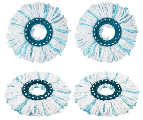 Sitbfoam Set di 4 panni di ricambio per lavapavimenti Leifheit per mocio Leifheit con testina di ricambio per Clean Twist Disc Mop Micro Set, per tutti i tipi di terreno, rimuove il 99% batteri