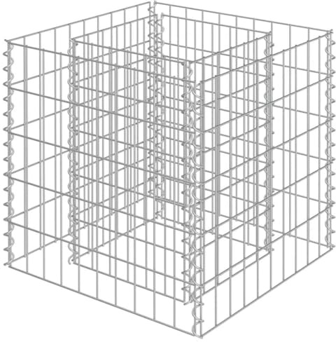 Gabion Raised Garden Bed, Silver Rectangular Planter, Galvanised Steel, Weather-Resistant with High Load Capacity, 270x50x50 cm (50 x 50 x 50 cm)