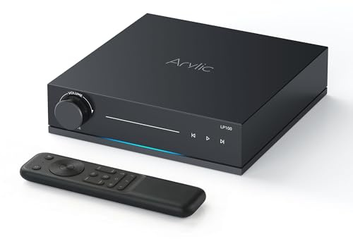 Arylic LP100 Music Streamer, trådlös Bluetooth 5.4 & WiFi ljudförstärkare med AirPlay 2, Google Cast, Spotify/Tidal/Qobuz Connect, Auracast, HDMI eARC, optiska/analoga ingångar, 192kHz/24bit Hi-Res