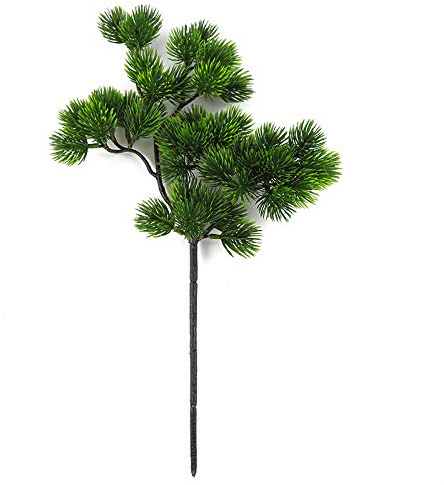 Fictory Rama de pino artificial de 40 cm, planta falsa realista para decoración de macetas bonsái, decoración de oficina en casa y fiestas temáticas de la selva