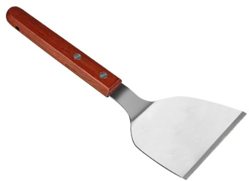 Utensilio de cocina resistente, esparcidor de crepé seguro, aleta para panqueques de 10 pulgadas con agarre desmontable, herramienta de cocina de acero inoxidable, utensilio de cocina de fácil uso