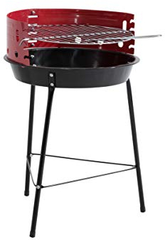 Kamino BBQ Grill New Orleans Rundgrill mit Windschutz und 4-fach verstellbarem Grillrost, Stahlblech, Ø ca. 32 cm