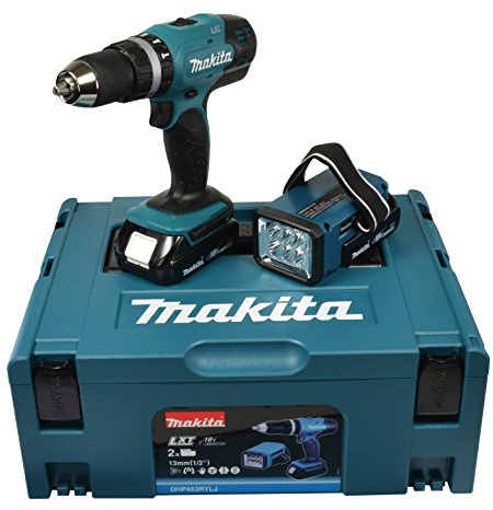 Perceuse à percussion 18V Li-Ion (2x1,5 Ah) dans MAKPAC - MAKITA DHP453RYLJ
