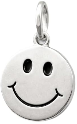 CLEVER SCHMUCK Smiley Ketten Anhänger rund Ø 12 mm Smiley Symbol 925 Sterling Silber in Geschenkfaltbox für Kinder & Damen