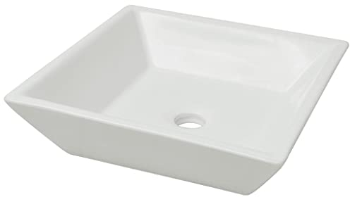 vidaXL Lavabo Moderno Cuadrado Cerámica Blanco Lavamanos Cuarto de Baño Aseo