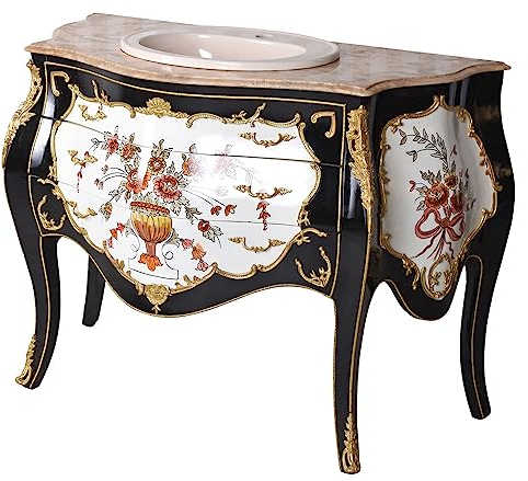 Unbekannt Lavamanos Barroca Cómoda Louis XV Lavabo Del Baño Mueble Antiguo Área de Lavado Palazzo Exclusivo