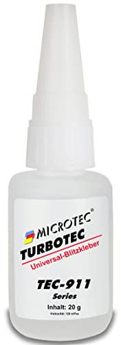 Microtec® Turbotec-911 universellt superlim | 20 g | universallöparen bland limmarna | för hushållet | extra starkt och flytande lim | vattentätt, värme- och köldbeständigt