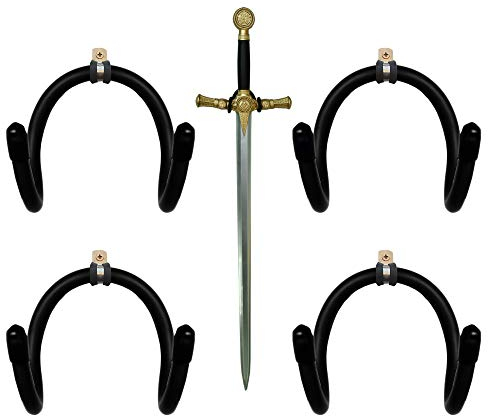 YYST MINI Adjustable Sword , Wall Hook Display Hanger Wall Mount for Sword ,Dagger ,Axe,KeyBlade, etc-4/PK- No Sword-Vertical Display