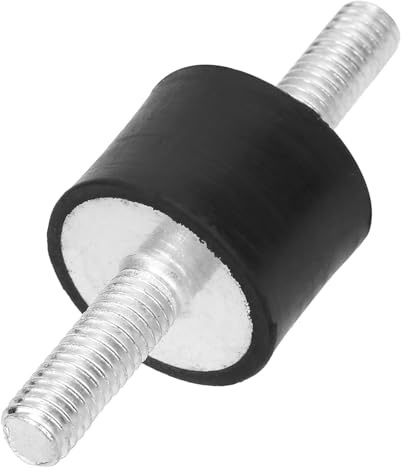 M6 Anti-Vibration Gummi Isolator Halterungen, Doppelenden Schraube, Schwarz und Silber, VV20x15 M6x18, 4 Stück, für Luftkompressoren und Motoren