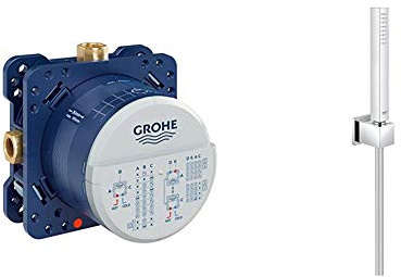 Grohe Rapido SmartBox (UP-Rohinstallationen, Unterputz-Einbaukörper, DN 15) & Euphoria Cube Brausen- und Duschsysteme Handbrause (mit Wandhalter, 1 Strahlart, mit Durchflusskonstanthalter)