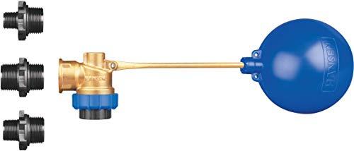 Hansen Schwimmerventil aus Messing, mit 1 Anschluss inklusive Adapter auf 1/2 und 3/4, 260 l/min