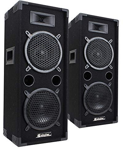MAX Dual 8 Passive DJ Speaker Pair B-Stock Package – 800W Full Range Sound System for Home Audio, Karaoke, Disco, Bedroom DJs, Parties – Carpeted Finish, Integrated Carry Handles