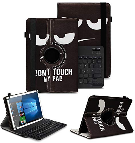 Schutzhülle kompatibel für Telekom T Tablet / 2 Tasche Schutz Hülle 10,4 Zoll Kunstleder Bluetooth Tastatur QWERTZ 360 Drehbar Cover Keyboard Case