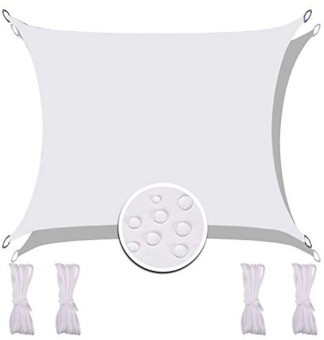 Redfire Voile d'Ombrage Rectangulaire 6X8M, Imprégné Voile d'Ombrage Toile dOmbrage Tissu Oxford avec Corde de Fixation Durable pour Carport Blanc