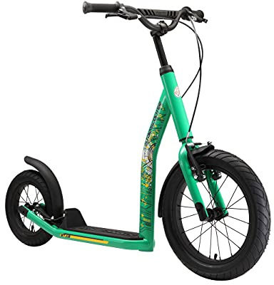 STAR SCOOTER Kinder Tret Roller ab 8 Jahre | City Kick Scooter Luftreifen Höhenverstellbar 16 Zoll New Gen | Grün