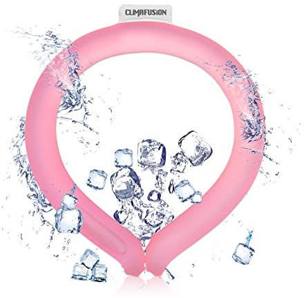 climafusion Neck Cooler, Wearable Cooling Ring for Summer Heat, Cooling Starts Below 15°C (59°F) (Pink)