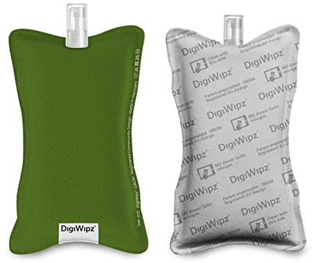 DigiWipz® L'ingénieux nettoyant d'écran 2 en 1 (Pickle Green) – Nettoyant d'écran pour écrans et écrans tactiles – Éponge en microfibre avec pulvérisateur intégré