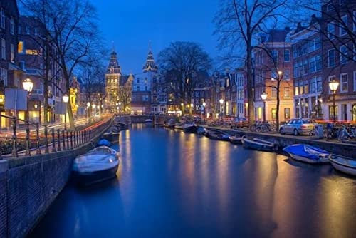1500 Teile Puzzle für Erwachsene und Jugendliche – Amsterdam, Niederlande Puzzle mit Poster in voller Größe – Spaß und Herausforderung – Aus recyceltem Karton – 87 x 57 cm (34,25 x 22,44 Zoll)